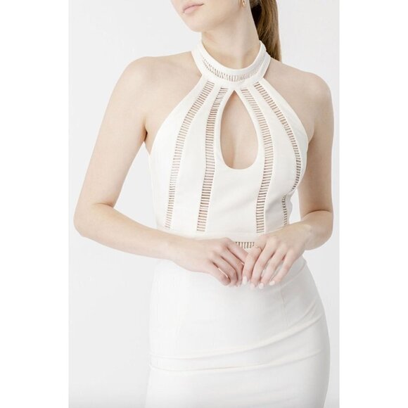 Bardot Mirela Midi Sheath Dress White Womens 4 Small - Picture 1 of 10